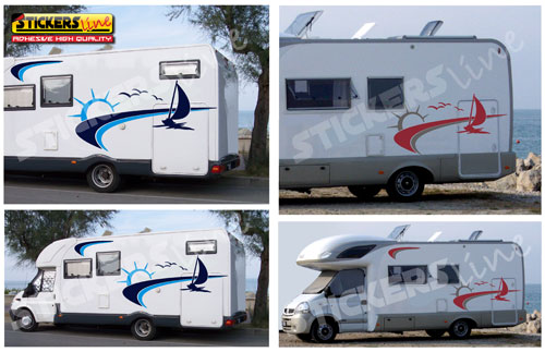 Adesivi camper motorhome STREET cm400x75 laika elnagh adria hymer hobby  arca ecc