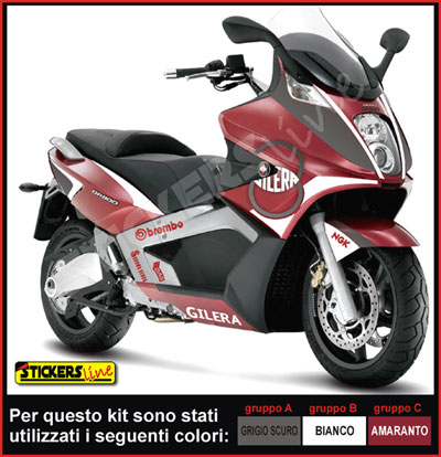 Kit Deco Adesivi Per Gilera Gp 800 Compatible Stickers Kit For