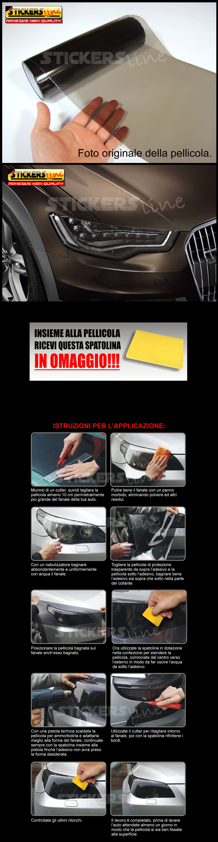 Pellicola Per Fari Auto Adesiva Rosso Trasparente – Tinta Per Fanali Anteriori E Posteriori, 30x180 Cm, Protezione UV