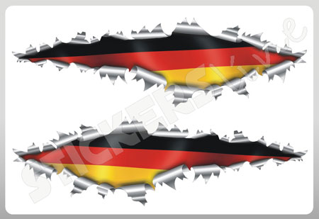 2 Pezzi Piccolo Adesivo-Auto Germania Bandiera Aquila Federale Moto Bici 3D