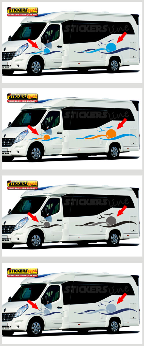 Stickers camper Holiday cm 135x28 Laika elnagh mobilvetta Adria Hobby Ark etc
