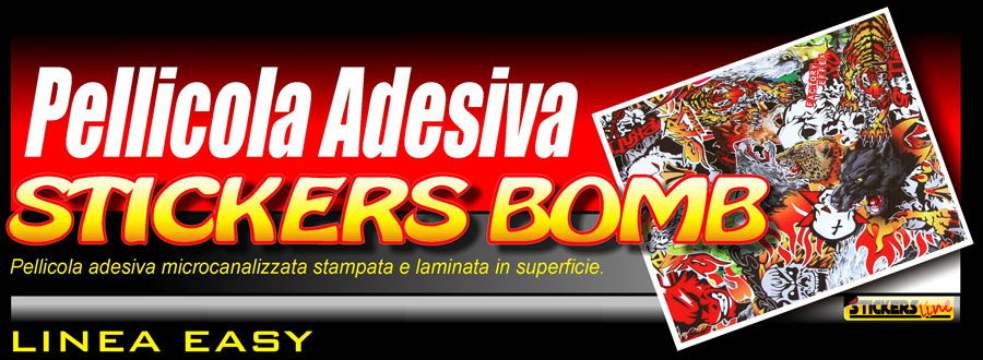 Pellicola stickers bomb Bianco Nero Monocromatico Wrapping auto moto Mactac ® M5